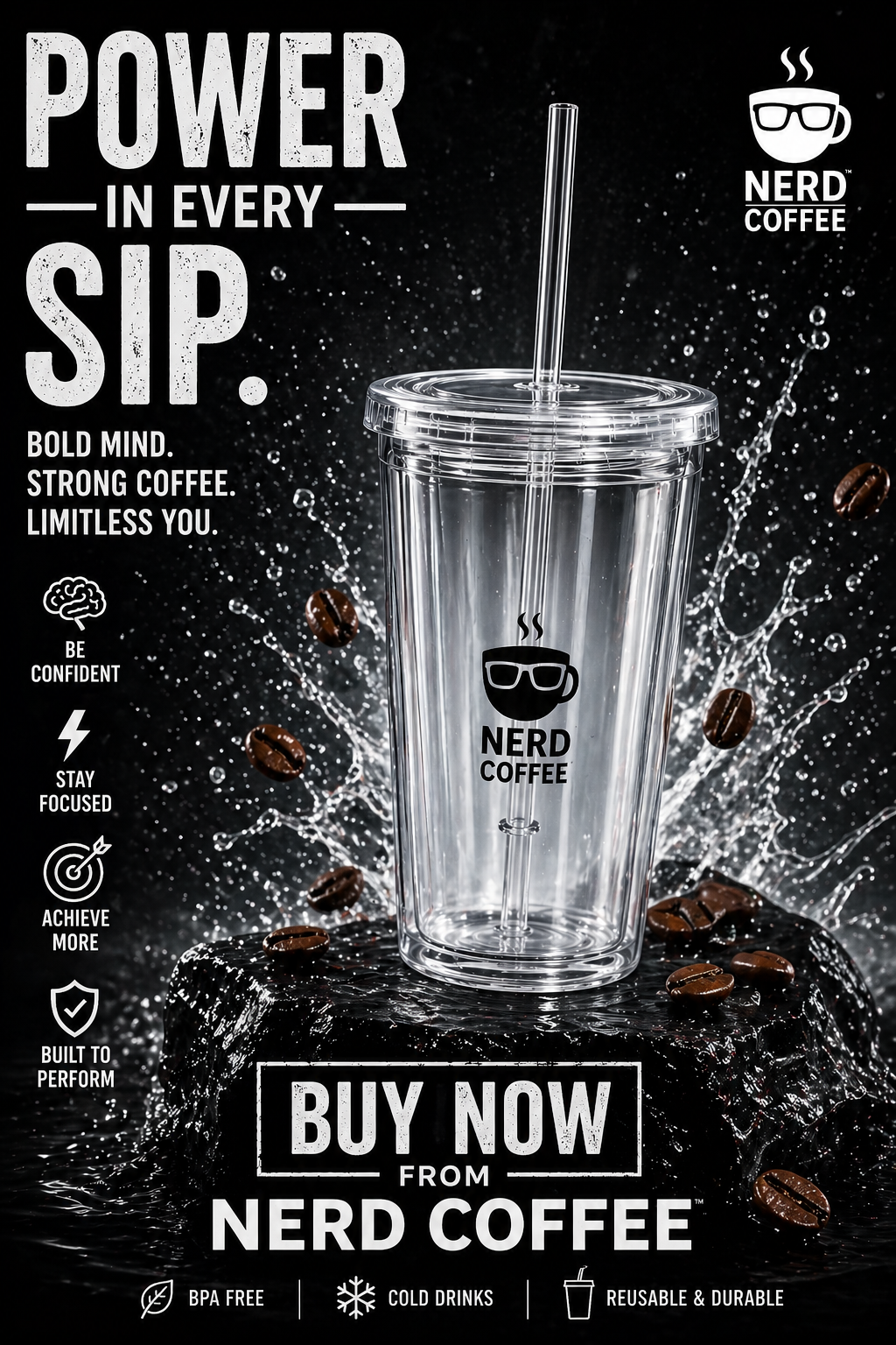 Clear plastic tumbler